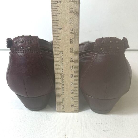 Indigo by Clarks Burgundy Leather Slip On Ballet Flats Womens 8 M Comfort Casual - Picture 7 of 14